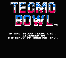 Tecmo Bowl title screenshot
